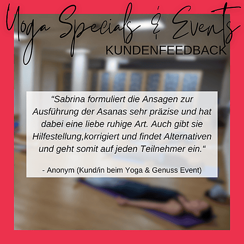 Feedback zum Yoga & Genuss Event Special
